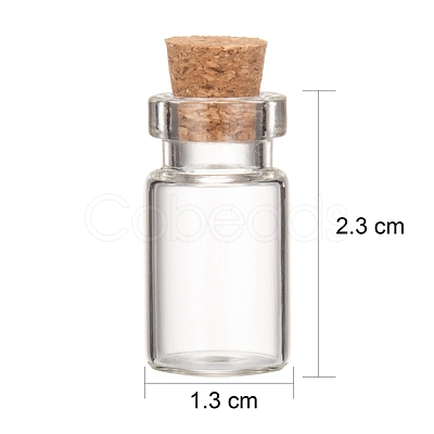 Glass Wishing Bottle Bead Containers CON-Q014-1