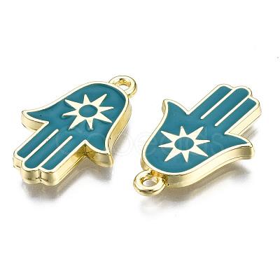 Spray Painted Alloy Pendants PALLOY-Q436-009B-NR-1