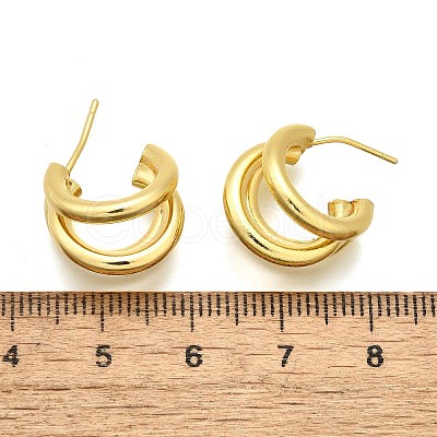 Brass Half Hoop Earrings LS-EJEW-A056-09G-1