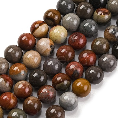 Natural Picture Jasper Beads Strands G-H037-A01-03-1