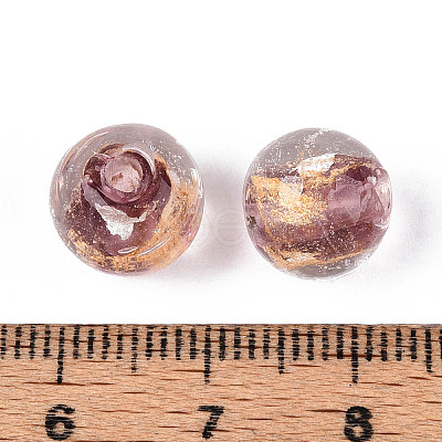 Handmade Gold & Silver Foil Glass Beads FOIL-N030-03A-01B-1