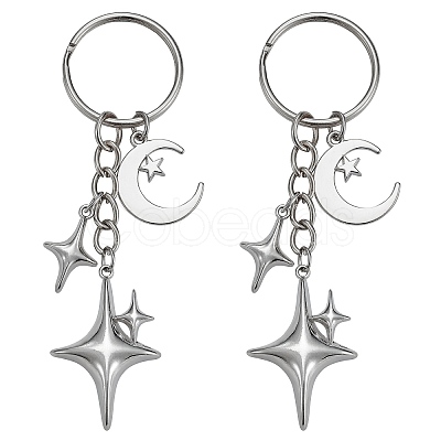 Star & Moon Alloy Keychain KEYC-SW00014-04-1