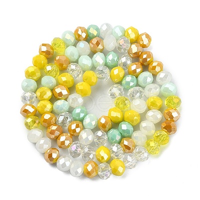 Electroplate Glass Beads Strands EGLA-YW0002-D08-1