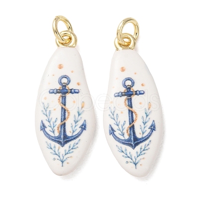 Printed Brass Pendants KK-CBA3895-02C-G-1