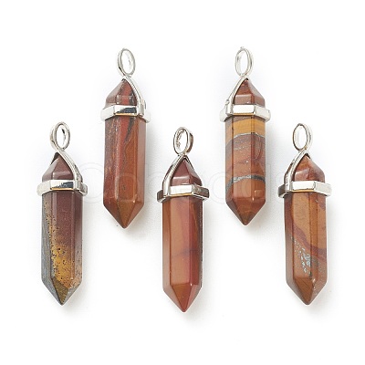 Natural Tiger Iron Pointed Pendants G-M378-01P-A30-1