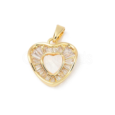 Brass Micro Pave Clear Cubic Zirconia Pendants KK-R213-06G-03-1