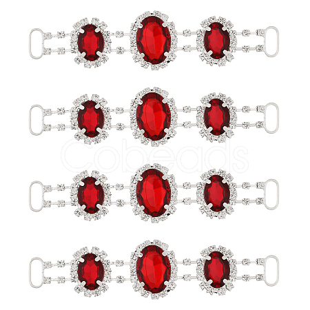 4Pcs Silver Plated Brass Rhinestone Connector Charms RB-CA0001-05A-1