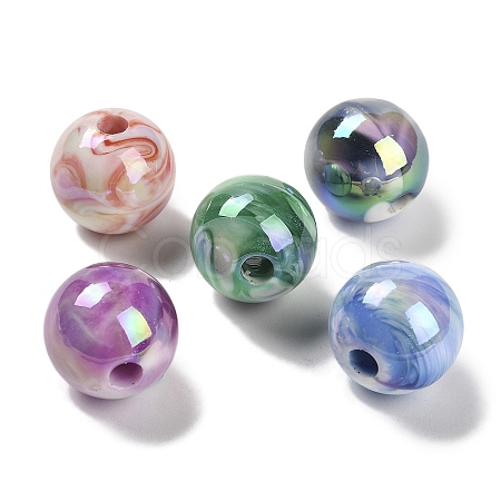 UV Plating Two Tone Acrylic Beads SACR-R001-14A-1