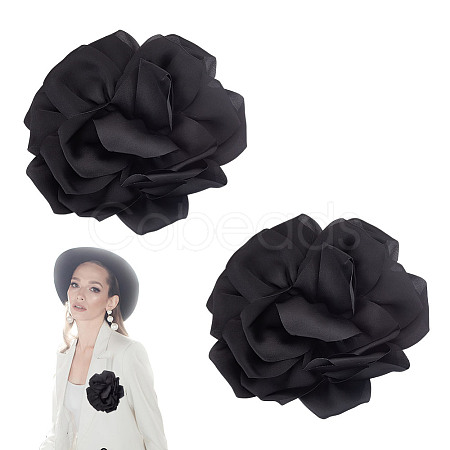2Pcs Polyester Flower Iron Pins JEWB-GO0001-18E-1