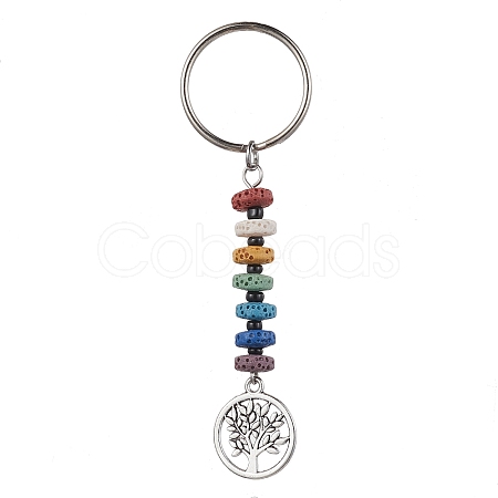 Tree of Life Tibetan Style Alloy Pendant Keychain KEYC-JKC00682-1