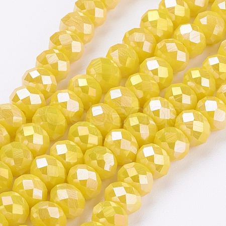 Electroplate Glass Bead Strands X-GLAA-F001-6x4mm-11L-1
