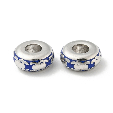 Alloy Enamel European Beads FIND-E044-14P-01-1