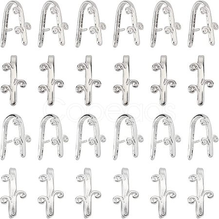 32Pcs 2 Style Brass Snap On Bails KK-FH0001-88-1