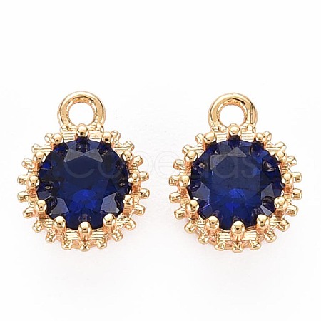 Brass Micro Pave Cubic Zirconia Charms KK-S356-772H-1