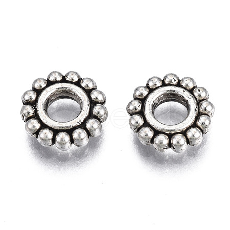 Tibetan Style Alloy Daisy Spacer Beads TIBEB-N005-077B-01-1