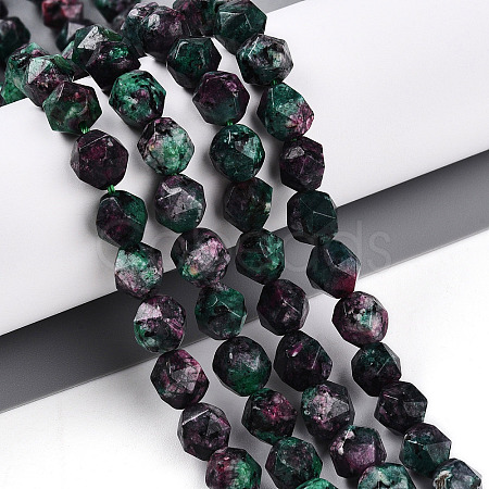 Dyed Natural Sesame Jasper Beads Strands G-T139-8mm-47F-1
