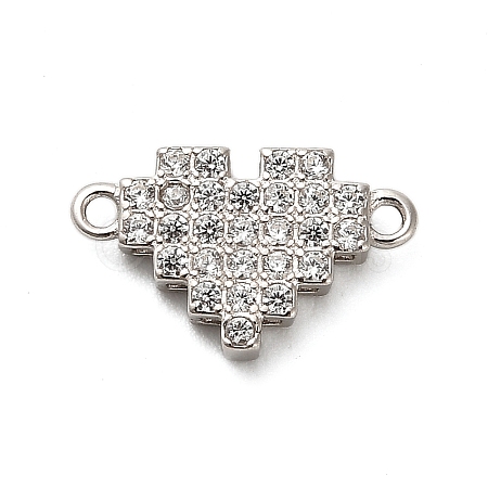 925 Sterling Silver Micro Pave Cubic Zirconia Connector Charms STER-U009-03P-01-1