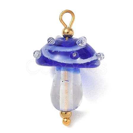 304 Stainless Steel with Handmade Bumpy Lampwork Pendants LA-CBA4231-01C-G-1