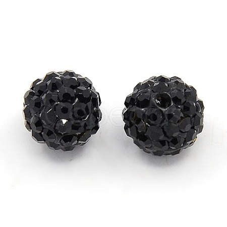 10MM Polymer Clay Grade A Rhinestone Pave Disco Ball Beads X-RB-H258-10MM-280-1