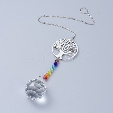 Crystals Chandelier Suncatchers Prisms Chakra Hanging Pendant AJEW-I040-12P-1
