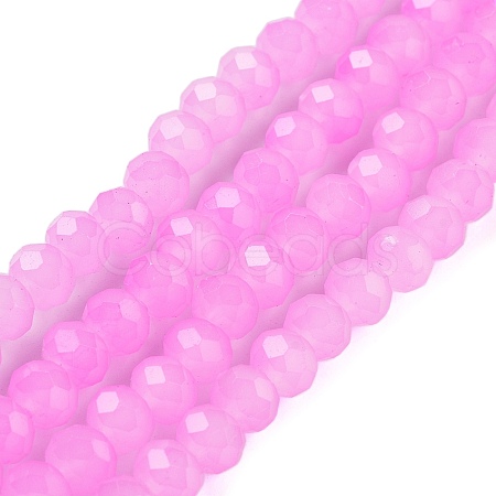 Baking Paint Imitation Jade Glass Bead Strands LS-DGLA-A034-J6MM-A49-1