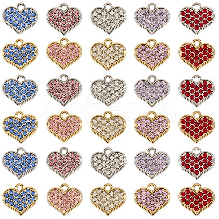 50Pcs 10 Colors Zinc Alloy Pendants FIND-SC0020-63-1