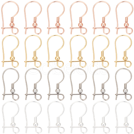 48Pcs 4 Colors 316L Surgical Stainless Steel Hoop Earring Findings STAS-SC0008-51-1
