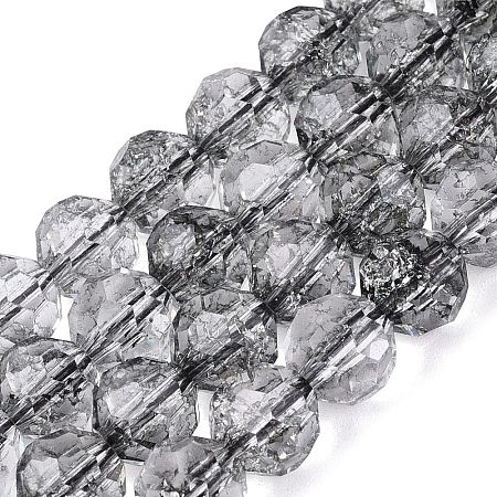 Crackle Transparent Glass Beads Strands GLAA-N068-06A-01-1
