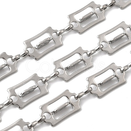 304 Stainless Steel Rectangle Link Chains CHS-Z007-17P-1