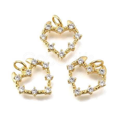 Brass Micro Pave Cubic Zirconia Pendants KK-U072-01A-G-1