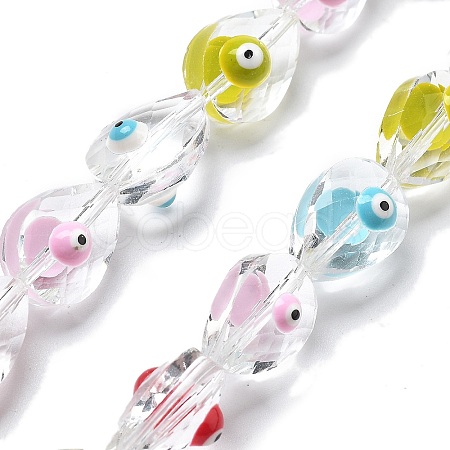 Handmade Evil Eye Lampwork Beads Strands LAMP-F035-15A-1