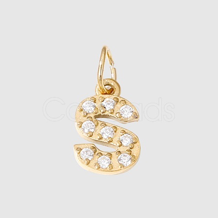 Stainless Steel Cubic Zirconia Pendants with Jump Rings FIND-PW0024-08S-1