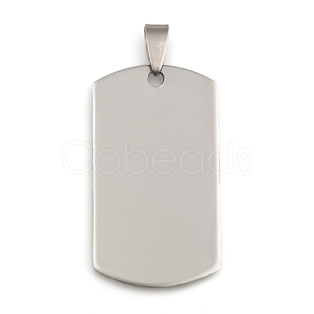 Non-Tarnish 201 Stainless Steel Rounded Rectangle Mirror Polished Finish Stamping Blank Tag Pendants STAS-S030-03-1