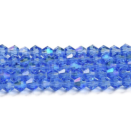 Transparent Electroplate Glass Beads Strands EGLA-A039-T6mm-L07-1