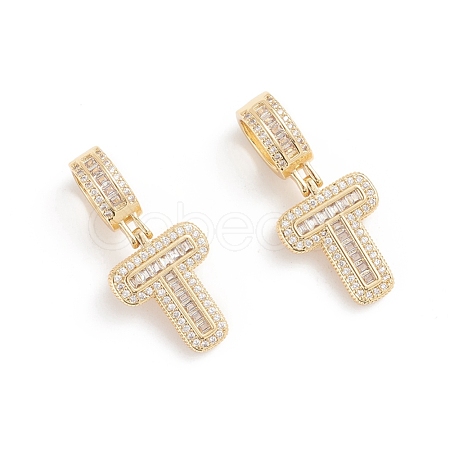 Brass Micro Pave Cubic Zirconia Pendants ZIRC-G165-13G-T-1