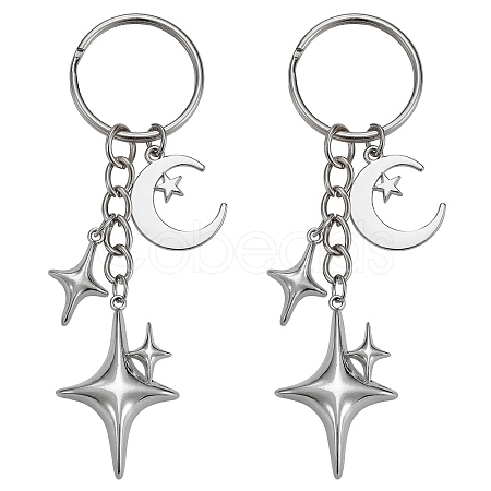 Star & Moon Alloy Keychain KEYC-SW00014-04-1