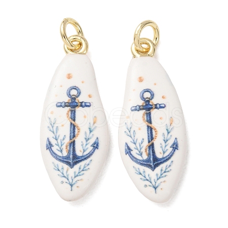 Printed Brass Pendants KK-CBA3895-02C-G-1