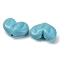 Opaque Acrylic Beads, Heart, Blue, 18x24x10mm, Hole: 2.5mm