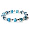 Natural Banded Agate Dyed Round Beaded Stretch Bracelets for Women