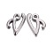 Gunmetal Plated Alloy Letter Pendants, Rack Plating, Cadmium Free & Lead Free, Letter.V, 13x8x2mm, Hole: 1.5mm