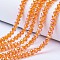 Electroplate Glass Beads Strands, AB Color Plated, Faceted, Rondelle, Dark Orange, 6x5mm, Hole: 1mm, about 83~85pcs/strand, 38~39cm