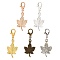 Maple Leaf Alloy Pendants Decorations Set, Alloy Lobster Clasp Charms, Clip-on Charm, for Keychain, Purse, Backpack Ornament, Mixed Color, 35mm, 5pcs/set