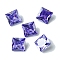 Cubic Zirconia Cabochons, Point Back, Square, Slate Blue, 6x6x3mm