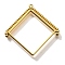 Alloy Open Back Bezel Pendants, For DIY UV Resin, Epoxy Resin, Cadmium Free & Nickel Free & Lead Free, Rhombus, Golden, 42.5x43x3.5mm, Hole: 1.4mm