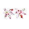 Transparent Acrylic Pendants, Leaf with Flower Pattern, Red, 27x30x2mm, Hole: 1.6mm