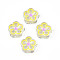 Transparent Acrylic Beads, with Enamel, Flower, Champagne Yellow, 19x19x7mm, Hole: 3mm