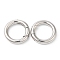 Brass Spring Gate Rings, Cadmium Free & Lead Free, Long-Lasting Plated, Ring, Platinum, 15x14.5x3mm