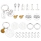 PandaHall Elite DIY Keychain Making Kit, Including 304 Stainless Steel Keychain Clasps & Jump Rings, Titanium Steel & 201 Stainless Steel & Alloy Pendants, Mixed Color, Pendants: 12pcs