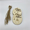 Wooden Cutouts Ornaments, with Jute Twine, Easter Hanging Decorations, for Party Gift Home Decoration, Rabbit & Egg with Word Happy Easter, BurlyWood, 79.5x59.5x2.5mm