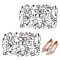 ANATTASOUL 1 Pair Alloy & Rhinestone Shoe Decorations, Detachable Shoe Buckle Clips, Platinum, Rectangle, 43x66x12.5mm